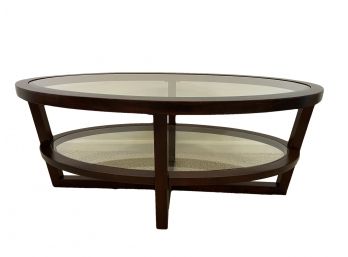 Large Glass Top Oval Coffee Table By Bob's Furniture