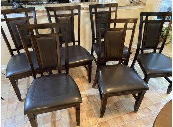 Group Of 6 Chairs In Espresso Tone By Bob's Furniture