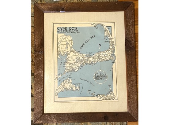 Wood Framed Recreation Of Cape Cod Map