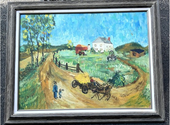 Tribute To Van Gough  Acrylic Painting Farmhouse Scene Farming