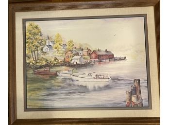 Milligan Signed Marine Maine Framed Watercolor