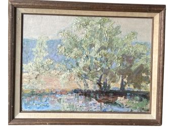 Framed And Signed Painting By Nicola Blazev  1963 Oil On Board