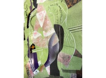 Abstract Green Woman Multi Media Pront