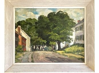 Oil On Board Painting Quiet Country Road By Beulah Clark