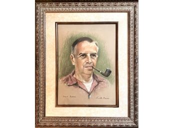 Pastel Of Man With Pipe 2 Signatures