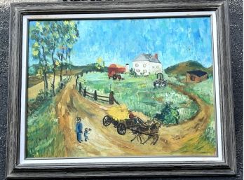 Tribute To Van Gough  Acrylic Painting Farmhouse Scene Farming