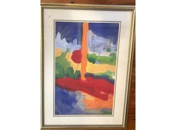 Framed Signed Colorful Acrylic Abstract