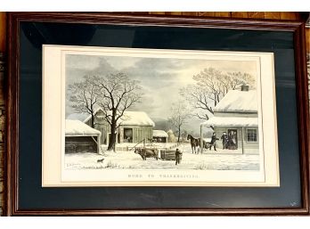 Home To Thanksgiving Large Framed  Currier & Ives