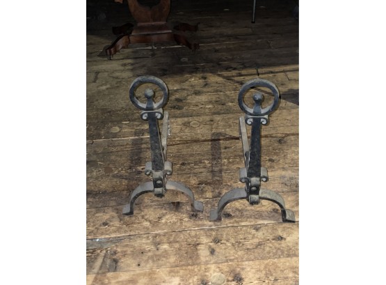 A Very Large Pair Of Andirons