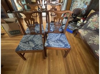 FOUR PERIOD CHERRY CHIPPENDALE CHAIRS