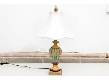 Urn-Style Painted Wood Accent Lamp
