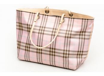 Burberry Pink Nova Check Tote Bag