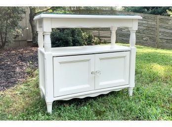 Glass Top Small Country Storage Sideboard