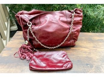 Vera Pelle Red Leather Handbag