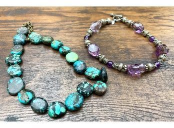 Turquoise And Amethyst Necklaces