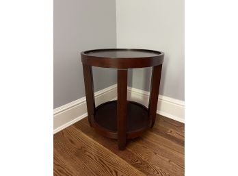 2- Tier Round Side Table W Removable Tray