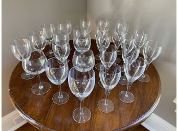 Large Collection Of Red And White Wine Glasses