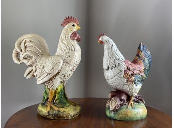Vintage Ceramic Hen Rooster Figurines