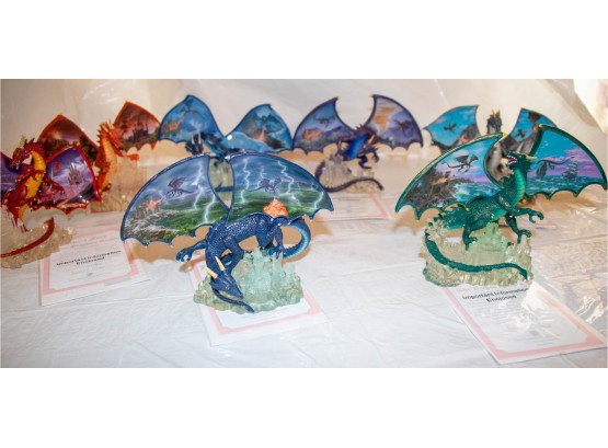 Set Of 7 Collective 'realm Series' Dragons - All With Certificates Of Authenticity