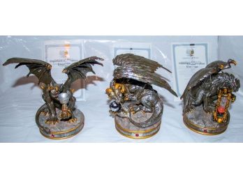 Collectible Dragon Figurines -  Guardian Of Magic, Destiny And Time.  Set Of 3