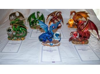 Collectible 'guardian' Series  Dragons With Certificates Of Authenticity - Set Of 7.