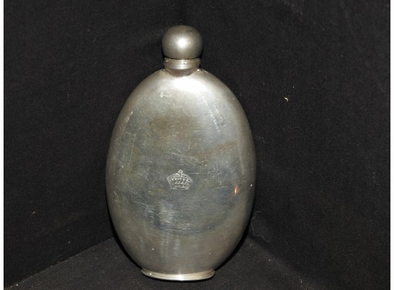 Old Oval Sheffield Flask With Hallmarks