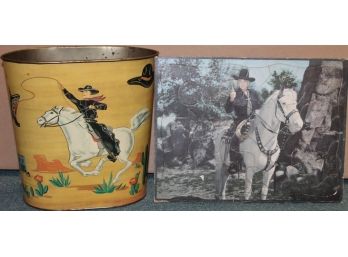 Classic 1950s Hopalong Cassidy Cowboy Toy Puzzle And Pail Lot