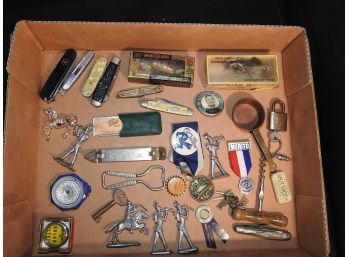 Box Lot Of Vintage Smalls Lures Knives And More