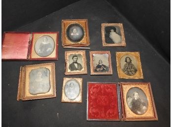 Lot Of Old Photos And Frames Tin Types Included