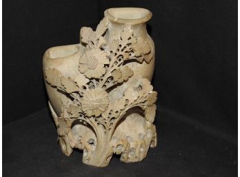 Nice Vintage Carved Soapstone Vase