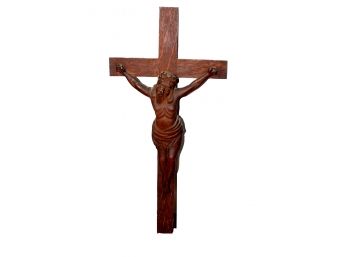 Solid Wood Artist Carved Unique Gothic Religious Cross Crucifix