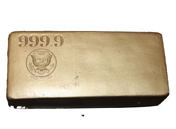 Vintage Fort Knox Gold Depository Souvenir Plaster Replica 999.9 Gold Brick