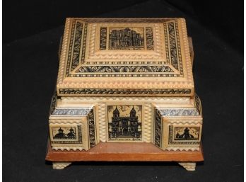 Old Wooden  Trinket Or Jewlery Box