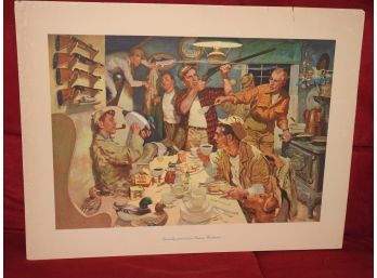 Old Winchester Rifle Hunting Lodge Print Large 27 X 21