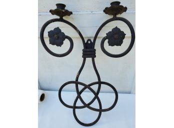 Iron Double Candle Stick Sconce