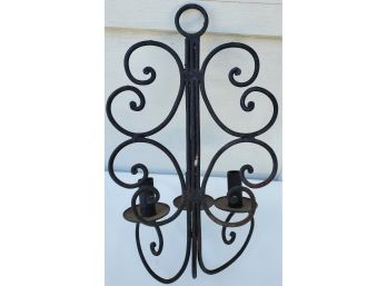 Black Iron Triple Candle Wall Sconce