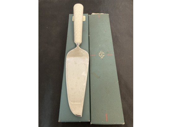 Lenox, Collectible, Ceramic Handled With Stainless Steel Serrated Wedding Cake Serving Knife