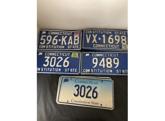 Group Of Ten Official Connecticut State License Plates