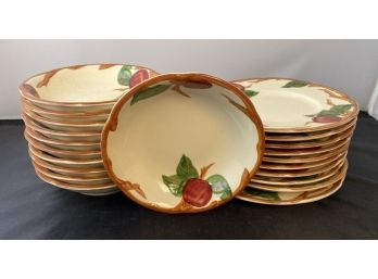 Lovely Vintage Franciscan 9 Bread & Butter Plates With 11 Fruit Bowls - Apple Pattern
