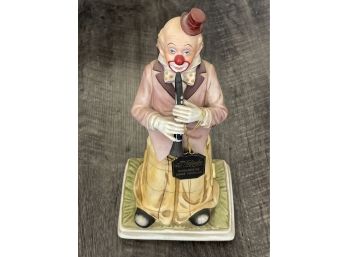 Melody In Motion Hand Painted Bisque Porcelain Clown Figurine