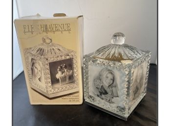 NIB By Fifth Avenue - Very Lovely Revolving Faceted Crystal Cube Picture Frame