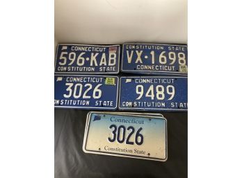 Group Of Ten Official Connecticut State License Plates