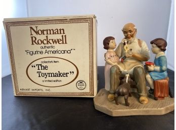 Unique Norman Rockwell Authentic Figurine Americana A Limited Edition Collectors Item  'The Toymaker'