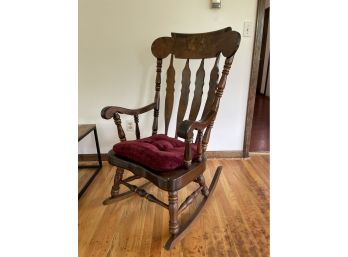 Vintage Solid Nichols & Stone Co. Wooden Rocking Chair