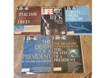 Five Vintage JFK And RFK LOOK And LIFE Magazines 1967/ 1988