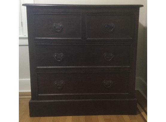 Vintage Dark Teak 4 Drawer Dresser