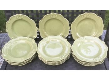Celadon, Sage Green 15 Luncheon Plates By Home