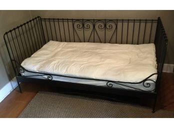 Fantastic Scrolling Black Wrought Iron, Metal Day Bed