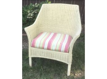 Vintage Wicker Pale Yellow Chair