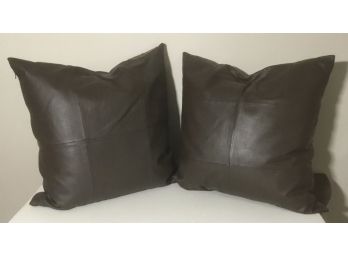 PR. Brown Leather, Suede Large Pillows